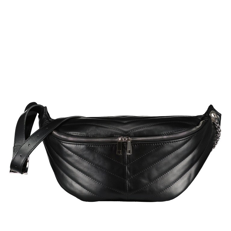 Gürteltasche Schwarz Silberfittings, Farbe: schwarz, Marke: Hausfelder Manufaktur, EAN: 4065646019805, Abmessungen in cm: 39x18x12.5, Bild 1 von 6