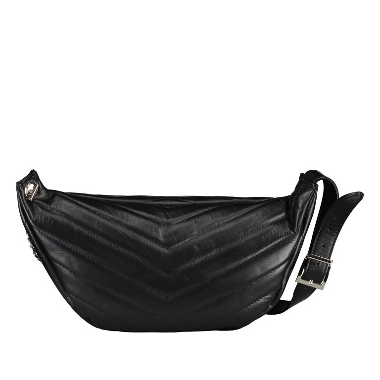 Gürteltasche Schwarz Silberfittings, Farbe: schwarz, Marke: Hausfelder Manufaktur, EAN: 4065646019805, Abmessungen in cm: 39x18x12.5, Bild 3 von 6