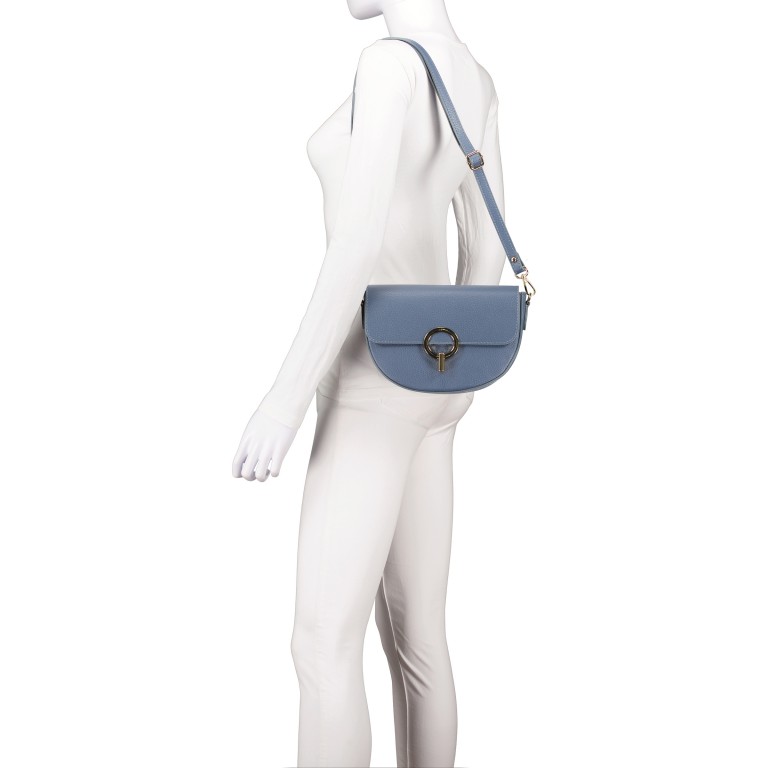 Umhängetasche mit zwei Schulterriemen Hellblau, Farbe: blau/petrol, Marke: Hausfelder Manufaktur, EAN: 4065646019829, Abmessungen in cm: 23.5x16.5x7, Bild 4 von 6