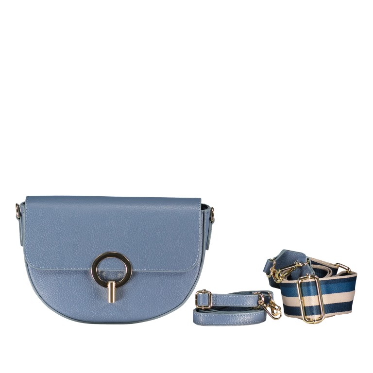 Umhängetasche mit zwei Schulterriemen Hellblau, Farbe: blau/petrol, Marke: Hausfelder Manufaktur, EAN: 4065646019829, Abmessungen in cm: 23.5x16.5x7, Bild 1 von 6