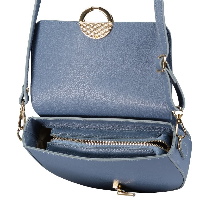 Umhängetasche mit zwei Schulterriemen Hellblau, Farbe: blau/petrol, Marke: Hausfelder Manufaktur, EAN: 4065646019829, Abmessungen in cm: 23.5x16.5x7, Bild 6 von 6