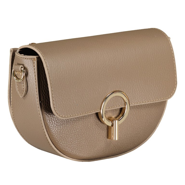Satteltasche mit zwei Schulterriemen Taupe, Farbe: taupe/khaki, Marke: Hausfelder Manufaktur, EAN: 4065646019843, Abmessungen in cm: 24x16x8, Bild 2 von 6