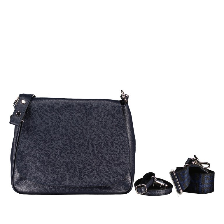 Satteltasche mit zwei Schulterriemen Dunkelblau, Farbe: blau/petrol, Marke: Hausfelder Manufaktur, EAN: 4065646019898, Abmessungen in cm: 29x26x11, Bild 1 von 7