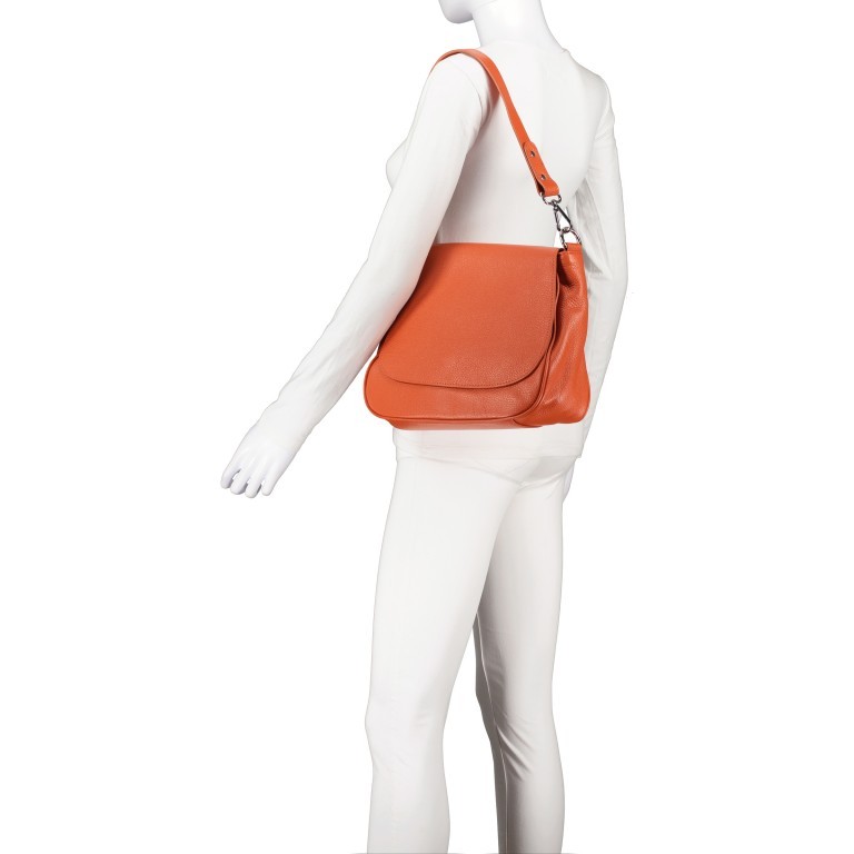 Satteltasche mit drei Riemen Orange, Farbe: orange, Marke: Hausfelder Manufaktur, EAN: 4065646019904, Abmessungen in cm: 30x24x10, Bild 4 von 7