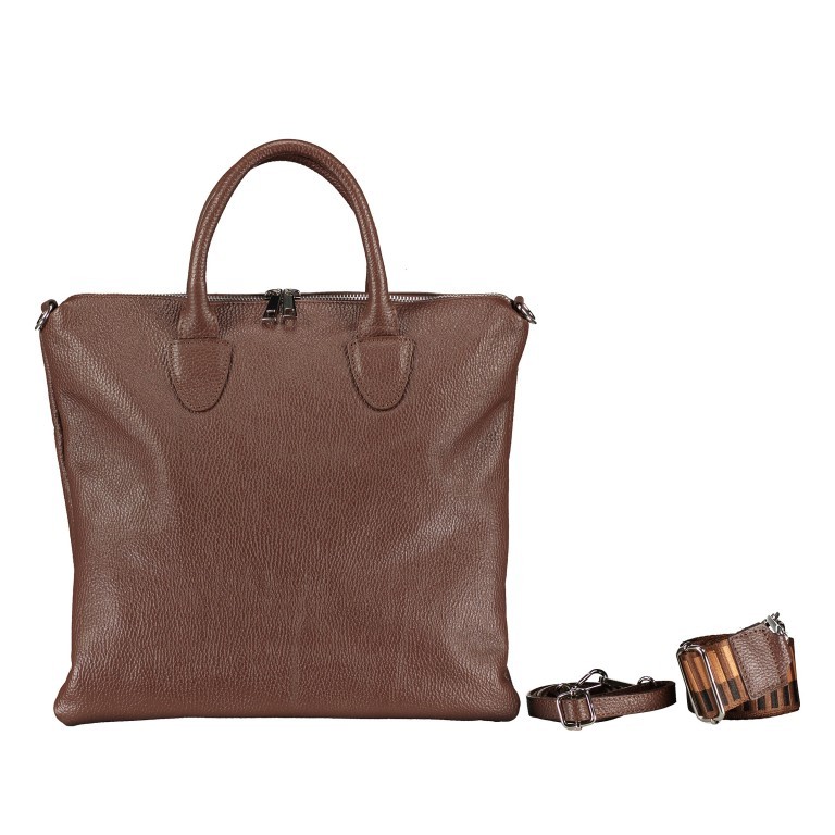 Handtasche mit zwei Schulterriemen Cioccolata, Farbe: braun, Marke: Hausfelder Manufaktur, EAN: 4065646019935, Abmessungen in cm: 35x32x1.5, Bild 1 von 7