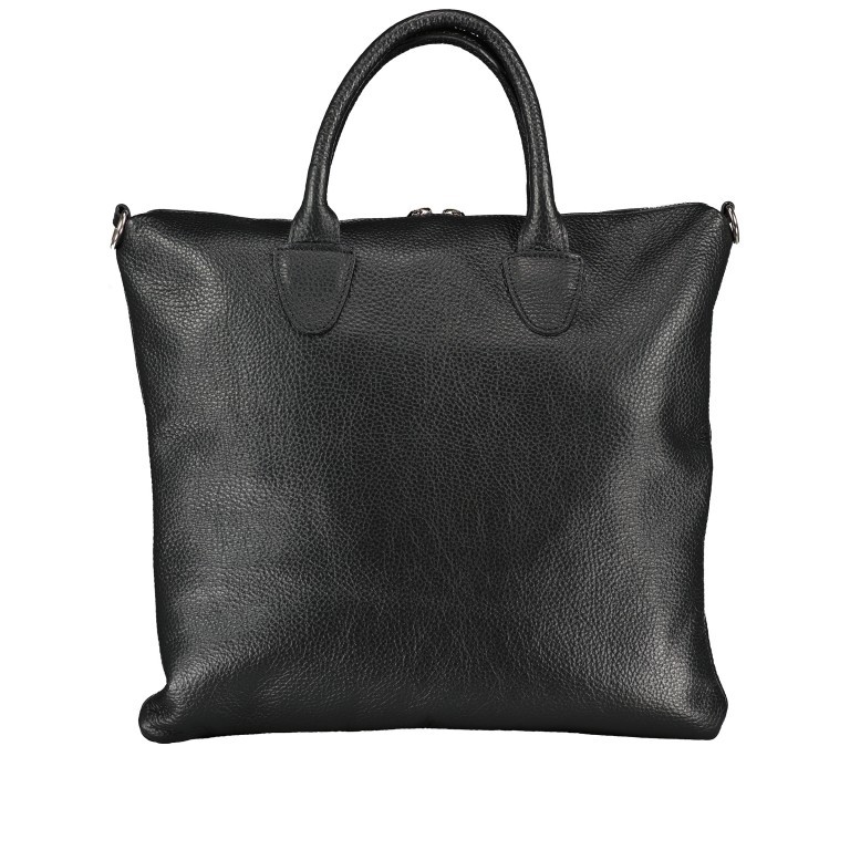 Handtasche mit zwei Schulterriemen Schwarz, Farbe: schwarz, Marke: Hausfelder Manufaktur, EAN: 4065646019942, Abmessungen in cm: 35x32x1.5, Bild 3 von 7