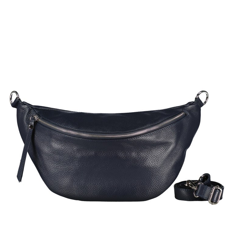 Gürteltasche Silberbeschlag Dunkelblau, Farbe: blau/petrol, Marke: Hausfelder Manufaktur, EAN: 4065646019973, Abmessungen in cm: 39x18x12.5, Bild 1 von 6