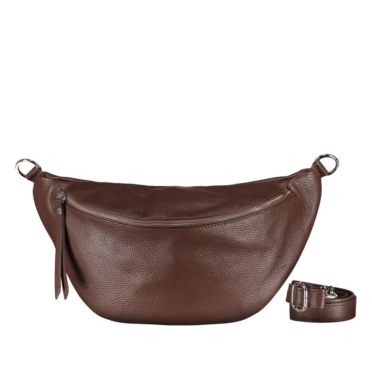 Gürteltasche Silberbeschlag Cioccolata, Farbe: braun, Marke: Hausfelder Manufaktur, EAN: 4065646019997, Abmessungen in cm: 39x18x12.5, Bild 1 von 6