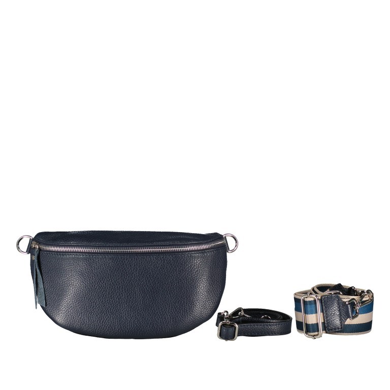 Gürteltasche Silberbeschlag Dunkelblau, Farbe: blau/petrol, Marke: Hausfelder Manufaktur, EAN: 4065646020085, Abmessungen in cm: 27x15x8, Bild 1 von 6