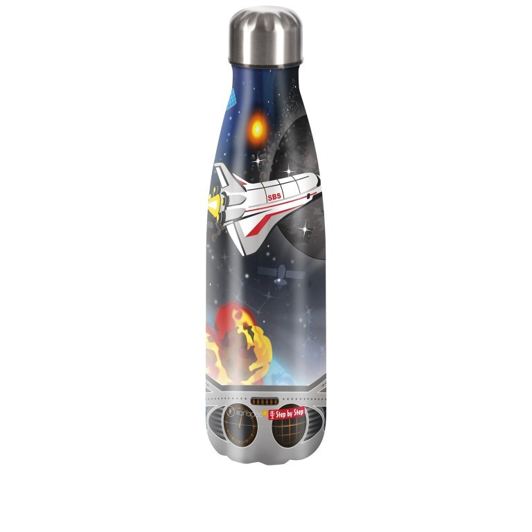Trinkflasche Volumen 500 ml Sky Rocket Rico, Farbe: blau/petrol, Marke: Step by Step, EAN: 4047443493804, Abmessungen in cm: 7.5x28x7.5, Bild 1 von 2