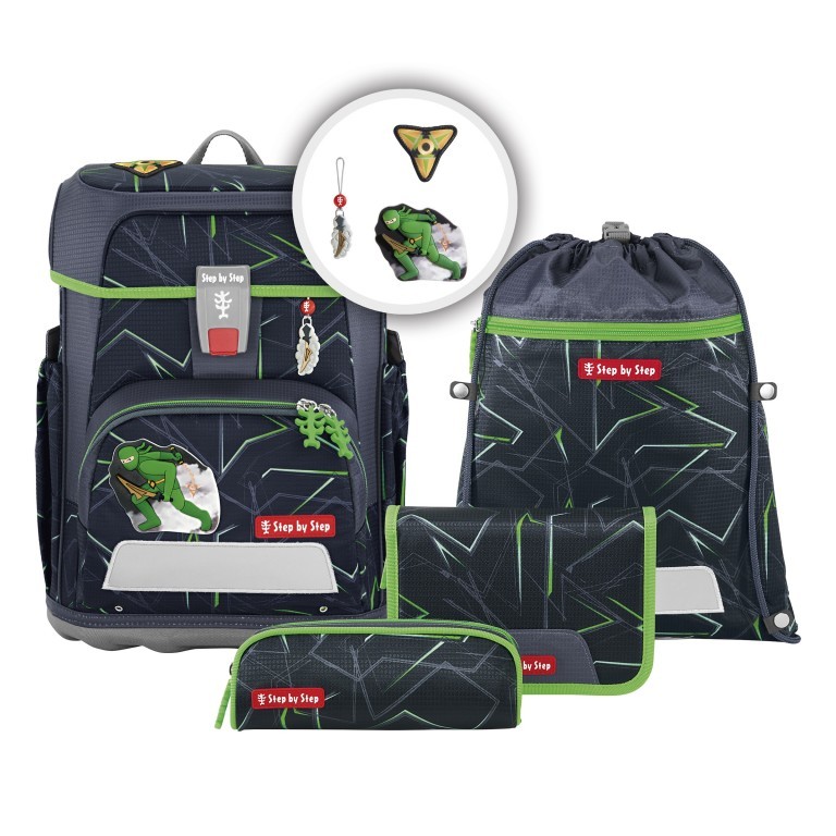 Schulranzen Cloud Set 5-teilig Ninja Kimo, Farbe: anthrazit, Marke: Step by Step, EAN: 4047443504029, Abmessungen in cm: 28x37.5x20, Bild 1 von 14