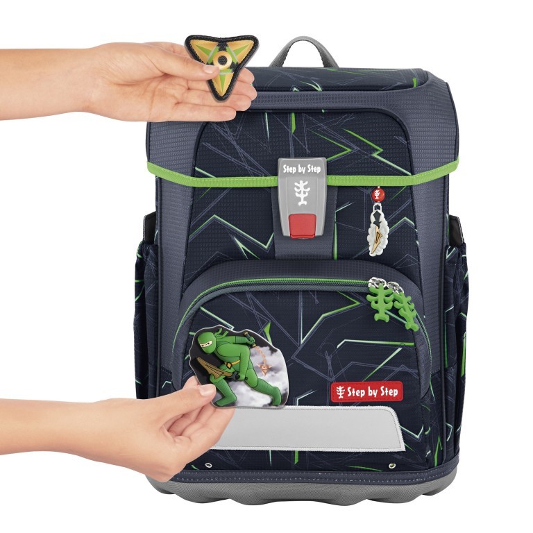 Schulranzen Cloud Set 5-teilig Ninja Kimo, Farbe: anthrazit, Marke: Step by Step, EAN: 4047443504029, Abmessungen in cm: 28x37.5x20, Bild 3 von 14