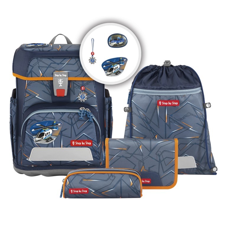 Schulranzen Cloud Set 5-teilig Helicopter Sam, Farbe: grau, Marke: Step by Step, EAN: 4047443504012, Abmessungen in cm: 28x37.5x20, Bild 1 von 14