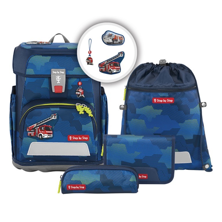 Schulranzen Cloud Set 5-teilig Fire Engine Brandon, Farbe: blau/petrol, Marke: Step by Step, EAN: 4047443504005, Abmessungen in cm: 28x37.5x20, Bild 1 von 14