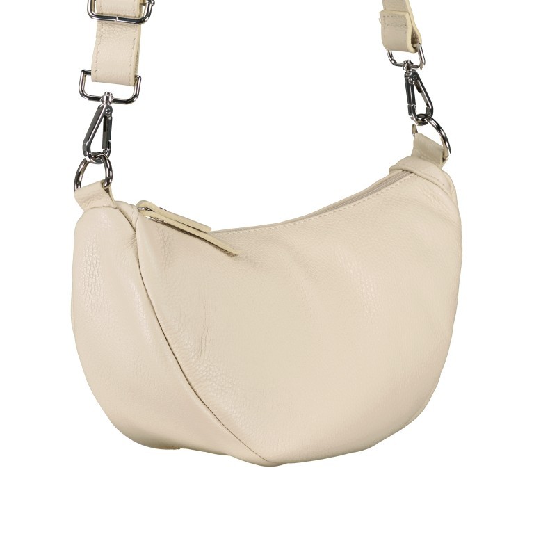 Beuteltasche Moonbag S Silberfittings Beige, Farbe: beige, Marke: Hausfelder Manufaktur, EAN: 4065646020337, Abmessungen in cm: 30x18.5x10, Bild 2 von 6