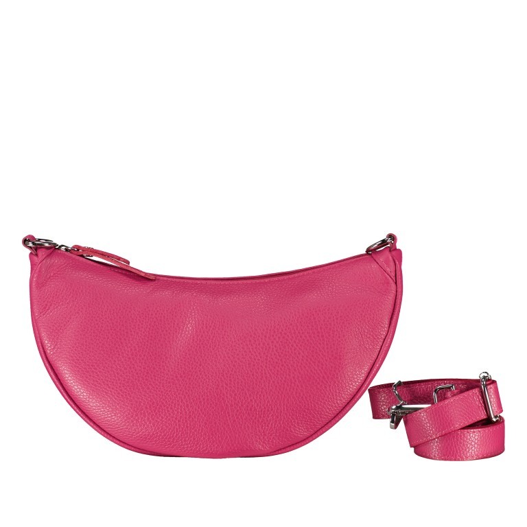 Beuteltasche Moonbag S Silberfittings Fuchsia, Farbe: rosa/pink, Marke: Hausfelder Manufaktur, EAN: 4065646020276, Abmessungen in cm: 30x18.5x10, Bild 1 von 6