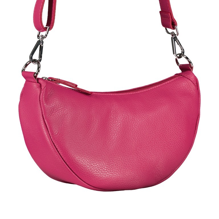 Beuteltasche Moonbag S Silberfittings Fuchsia, Farbe: rosa/pink, Marke: Hausfelder Manufaktur, EAN: 4065646020276, Abmessungen in cm: 30x18.5x10, Bild 2 von 6