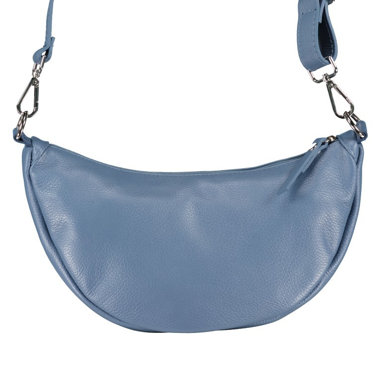 Beuteltasche Moonbag S Silberfittings Hellblau, Farbe: blau/petrol, Marke: Hausfelder Manufaktur, EAN: 4065646020290, Abmessungen in cm: 30x18.5x10, Bild 3 von 6