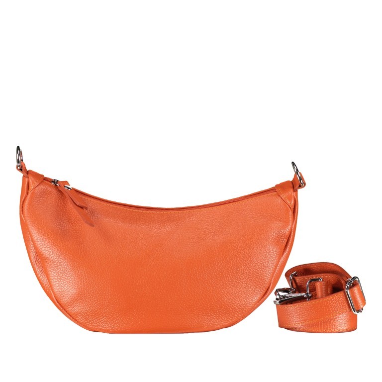 Beuteltasche Moonbag S Silberfittings Orange, Farbe: orange, Marke: Hausfelder Manufaktur, EAN: 4065646020320, Abmessungen in cm: 30x18.5x10, Bild 1 von 6
