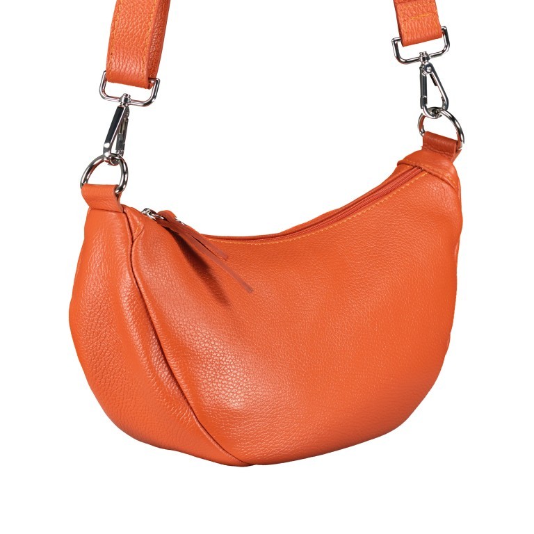 Beuteltasche Moonbag S Silberfittings Orange, Farbe: orange, Marke: Hausfelder Manufaktur, EAN: 4065646020320, Abmessungen in cm: 30x18.5x10, Bild 2 von 6