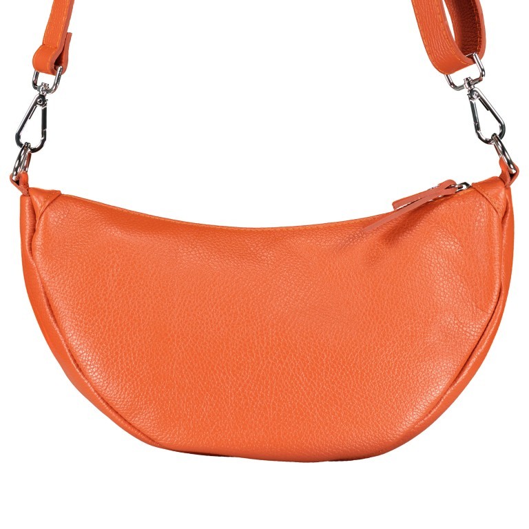 Beuteltasche Moonbag S Silberfittings Orange, Farbe: orange, Marke: Hausfelder Manufaktur, EAN: 4065646020320, Abmessungen in cm: 30x18.5x10, Bild 3 von 6