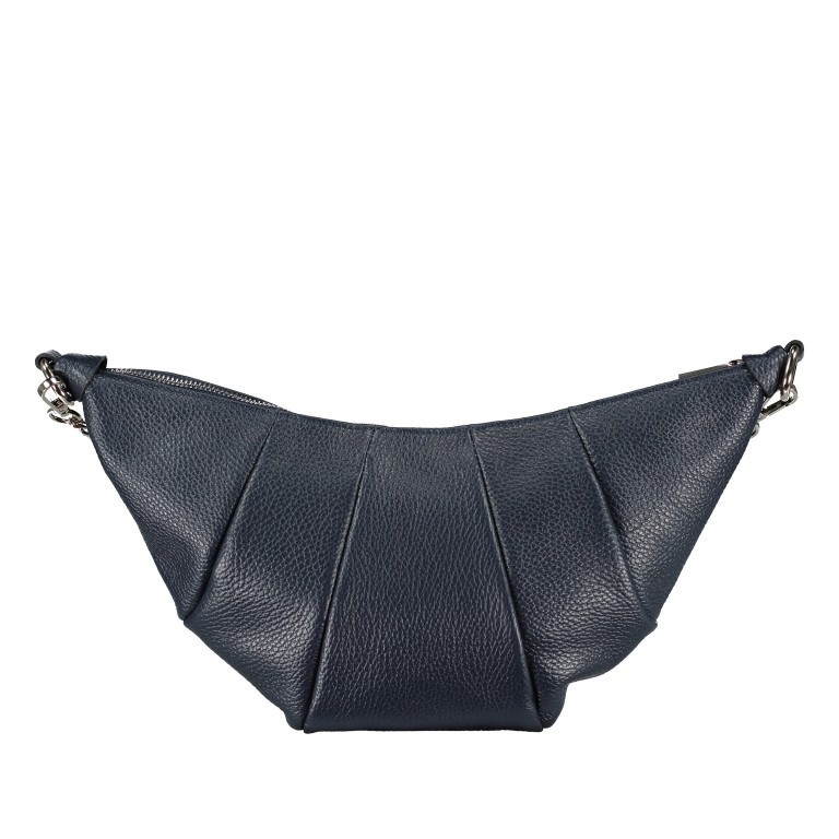 Beuteltasche mit drei Riemen Dunkelblau, Farbe: blau/petrol, Marke: Hausfelder Manufaktur, EAN: 4065646020375, Abmessungen in cm: 35x18.5x3, Bild 3 von 7