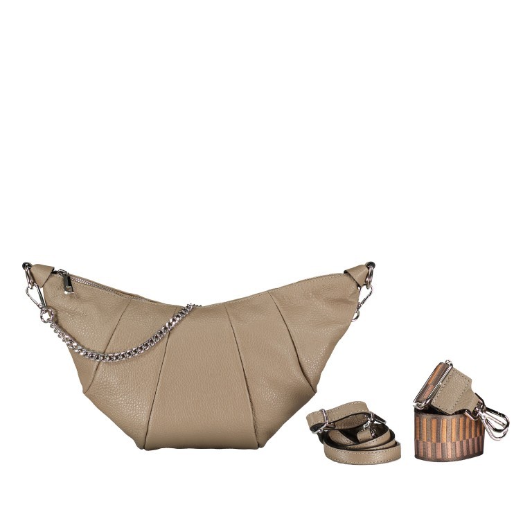 Beuteltasche mit drei Riemen Taupe, Farbe: taupe/khaki, Marke: Hausfelder Manufaktur, EAN: 4065646020382, Abmessungen in cm: 35x18.5x3, Bild 1 von 7