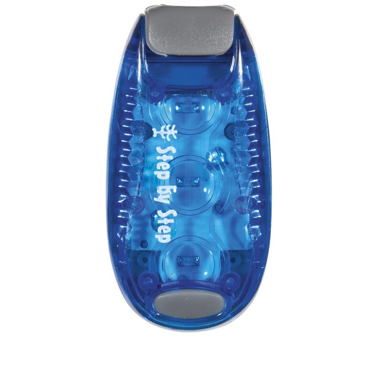 LED-Sicherheitsklemmleuchte mit drei Leucht-Modi Blau, Farbe: blau/petrol, Marke: Step by Step, EAN: 4047443504678, Abmessungen in cm: 6.8x3x1.5, Bild 1 von 3