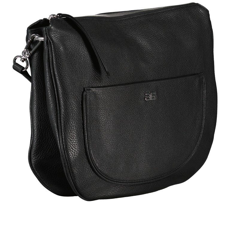 Beuteltasche Dalia Clara Big Black Nickel, Farbe: schwarz, Marke: Abro, EAN: 4067278263311, Abmessungen in cm: 26x21x8, Bild 2 von 8