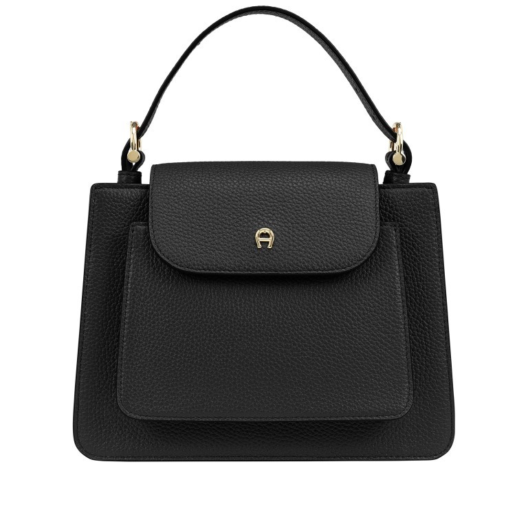 Handtasche Delia S Black, Farbe: schwarz, Marke: AIGNER, EAN: 4055539546037, Abmessungen in cm: 23x20x8, Bild 1 von 5