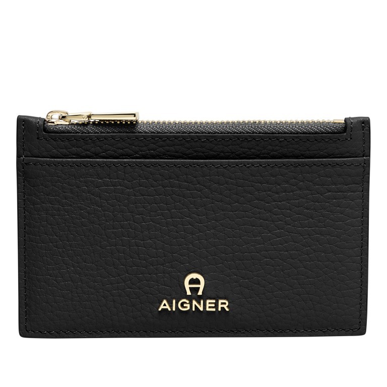 Karten-/Ausweisetui Ivy Black Gold, Farbe: schwarz, Marke: AIGNER, EAN: 4055539434655, Abmessungen in cm: 13.7x8.7x0.7, Bild 1 von 2