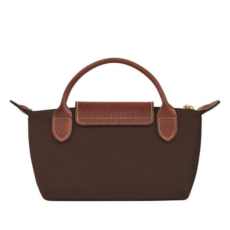 Kosmetiktasche Le Pliage Pochette Ebony, Farbe: braun, Marke: Longchamp, EAN: 3597922436880, Abmessungen in cm: 17x10x5.5, Bild 3 von 5