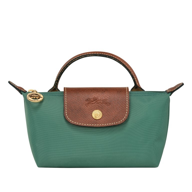 Kosmetiktasche Le Pliage Pochette Sage, Farbe: grün/oliv, Marke: Longchamp, EAN: 3597922436903, Abmessungen in cm: 17x10x5.5, Bild 1 von 5
