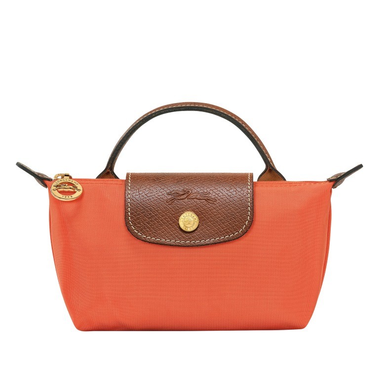 Kosmetiktasche Le Pliage Pochette Orange, Farbe: orange, Marke: Longchamp, EAN: 3597922436934, Abmessungen in cm: 17x10x5.5, Bild 1 von 5