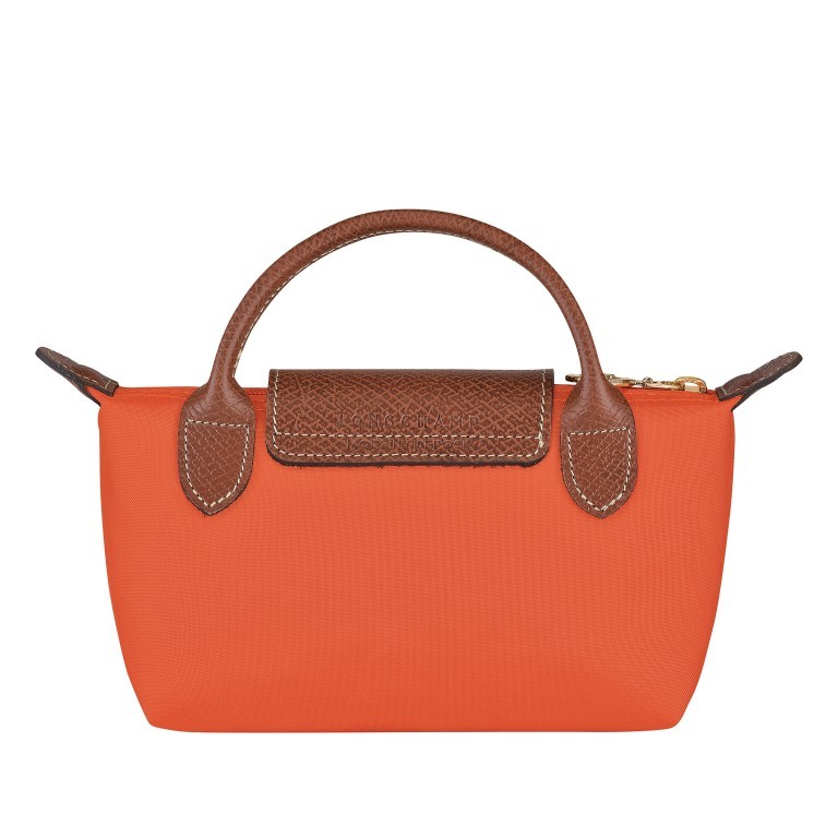 Kosmetiktasche Le Pliage Pochette Orange, Farbe: orange, Marke: Longchamp, EAN: 3597922436934, Abmessungen in cm: 17x10x5.5, Bild 3 von 5