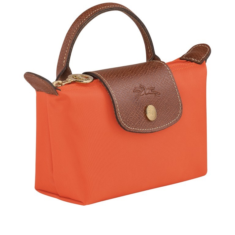 Kosmetiktasche Le Pliage Pochette Orange, Farbe: orange, Marke: Longchamp, EAN: 3597922436934, Abmessungen in cm: 17x10x5.5, Bild 2 von 5