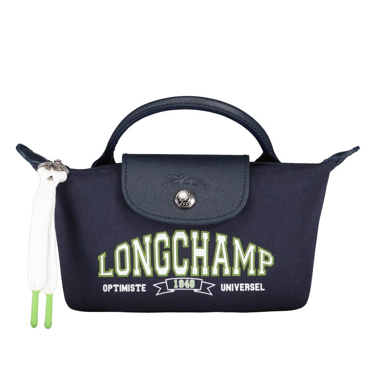 Kosmetiktasche Le Pliage Université Pochette Navy, Farbe: blau/petrol, Marke: Longchamp, EAN: 3597922477869, Abmessungen in cm: 17x11x5.5, Bild 1 von 5