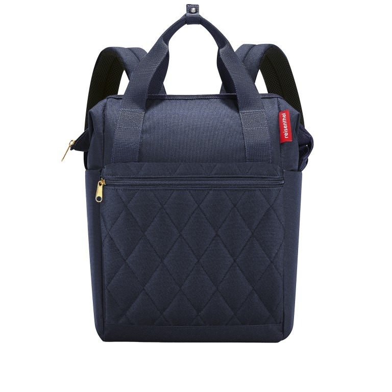 Rucksack Allrounder R Rhombus Midnight Gold, Farbe: blau/petrol, Marke: Reisenthel, EAN: 4012013733215, Abmessungen in cm: 31x39x17, Bild 1 von 3