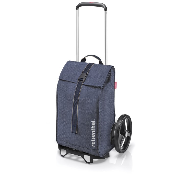 Einkaufsroller Citycruiser Set aus Rack und Rolltop-Tasche Herringbone Dark Blue, Farbe: blau/petrol, Marke: Reisenthel, EAN: 4012013737756, Abmessungen in cm: 47.5x105.5x39, Bild 2 von 4