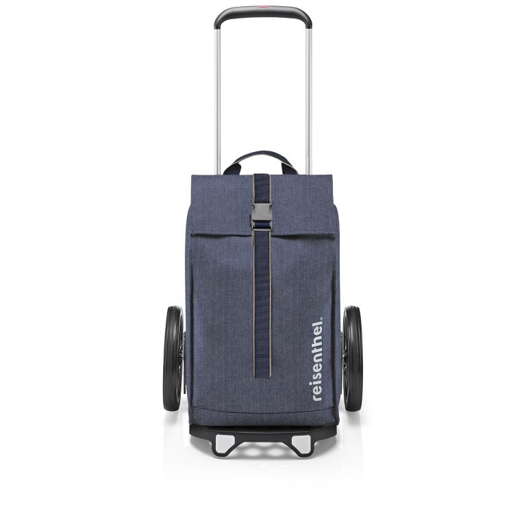 Einkaufsroller Citycruiser Set aus Rack und Rolltop-Tasche Herringbone Dark Blue, Farbe: blau/petrol, Marke: Reisenthel, EAN: 4012013737756, Abmessungen in cm: 47.5x105.5x39, Bild 1 von 4