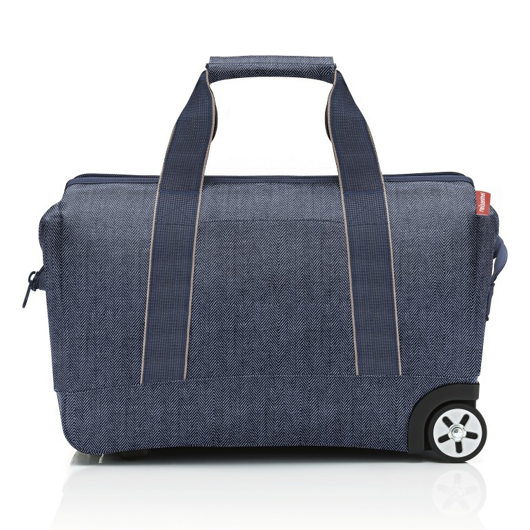 Rollenreisetasche Allrounder Trolley Herringbone Dark Blue, Farbe: blau/petrol, Marke: Reisenthel, EAN: 4012013737633, Abmessungen in cm: 49x41x30, Bild 1 von 6