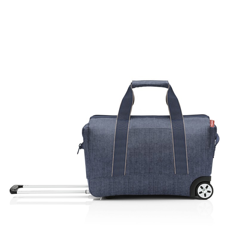 Rollenreisetasche Allrounder Trolley Herringbone Dark Blue, Farbe: blau/petrol, Marke: Reisenthel, EAN: 4012013737633, Abmessungen in cm: 49x41x30, Bild 2 von 6