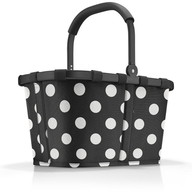 Einkaufskorb Carrybag Dots White, Farbe: schwarz, Marke: Reisenthel, EAN: 4012013735578, Abmessungen in cm: 48x29x28, Bild 1 von 5