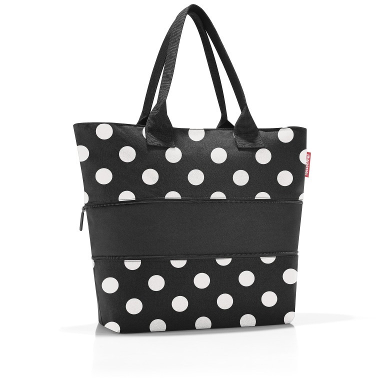 Shopper E1 erweiterbar Dots White, Farbe: schwarz, Marke: Reisenthel, EAN: 4012013735592, Abmessungen in cm: 50x26.5x15.5, Bild 2 von 3
