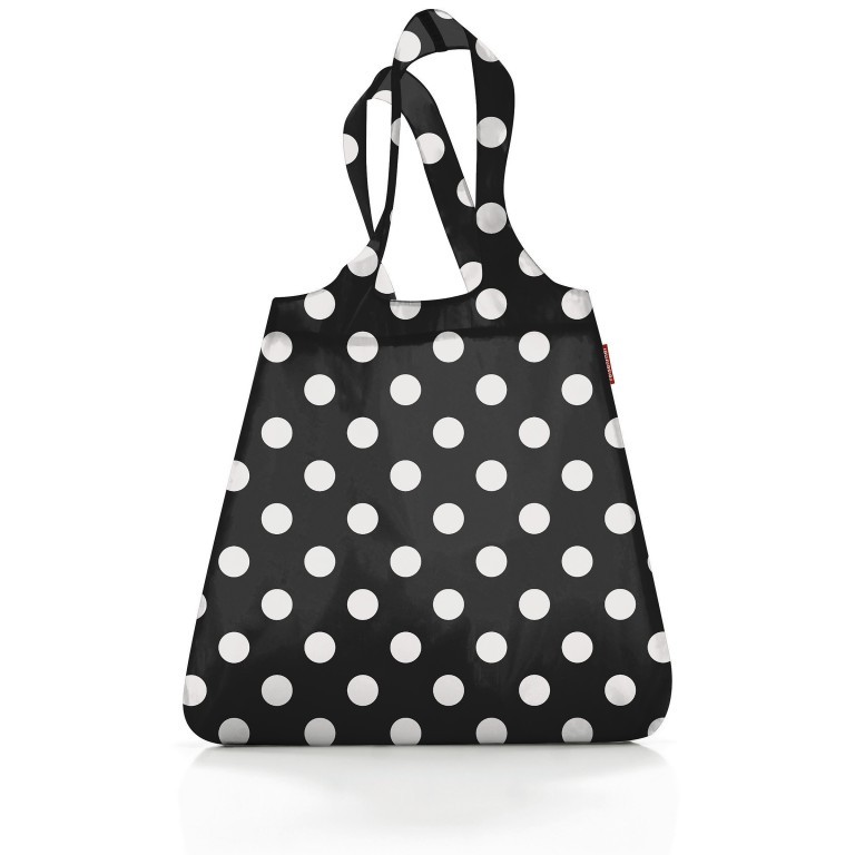 Falttasche Mini Maxi Shopper Dots White, Farbe: schwarz, Marke: Reisenthel, EAN: 4012013736735, Abmessungen in cm: 43.5x63x6, Bild 1 von 2
