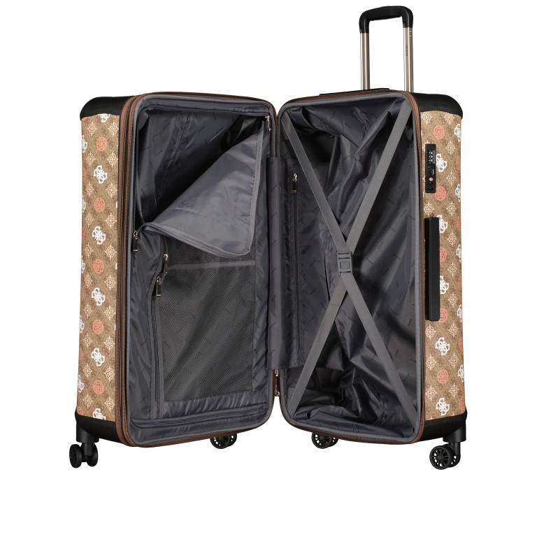 Koffer Eliette 8-Wheel Spinner Upright 4G-Logo Peony Größe 77 cm Latte Multi, Farbe: cognac, Marke: Guess, EAN: 0190231820260, Abmessungen in cm: 46x77x33, Bild 8 von 9
