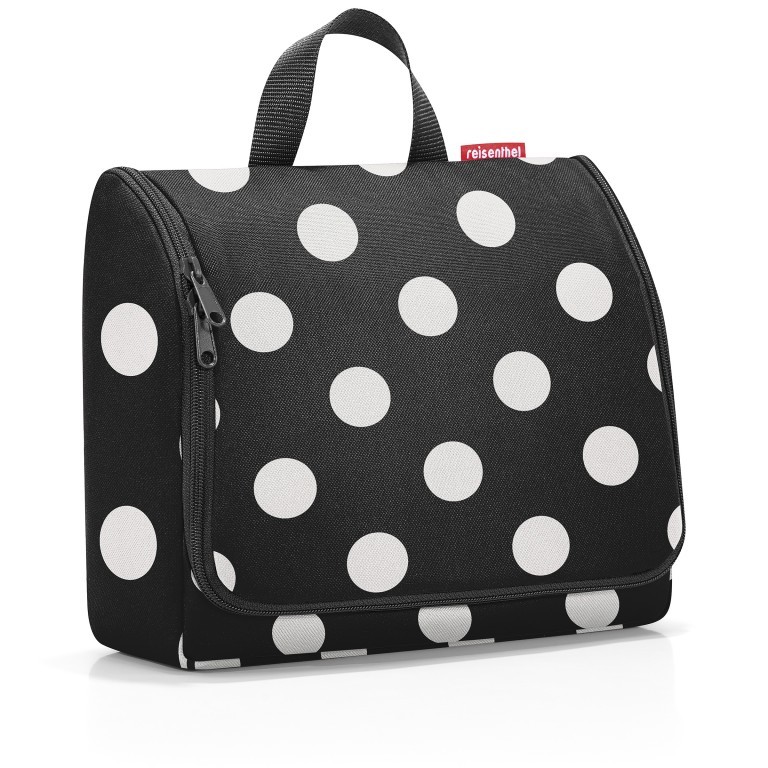 Kulturbeutel Toiletbag XL zum Aufhängen Dots White, Farbe: schwarz, Marke: Reisenthel, EAN: 4012013735622, Abmessungen in cm: 28x25x10, Bild 1 von 3