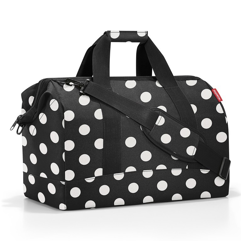 Reisetasche Allrounder L Dots White, Farbe: schwarz, Marke: Reisenthel, EAN: 4012013736858, Abmessungen in cm: 48x39.5x29, Bild 1 von 2