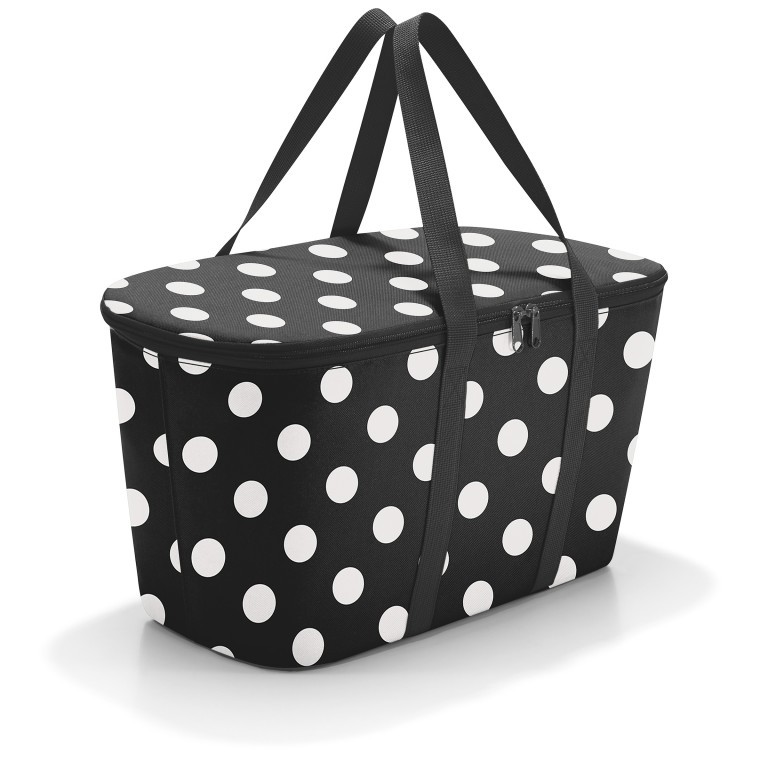 Kühltasche Coolerbag Dots White, Farbe: schwarz, Marke: Reisenthel, EAN: 4012013736957, Abmessungen in cm: 44.5x24.5x25, Bild 1 von 3