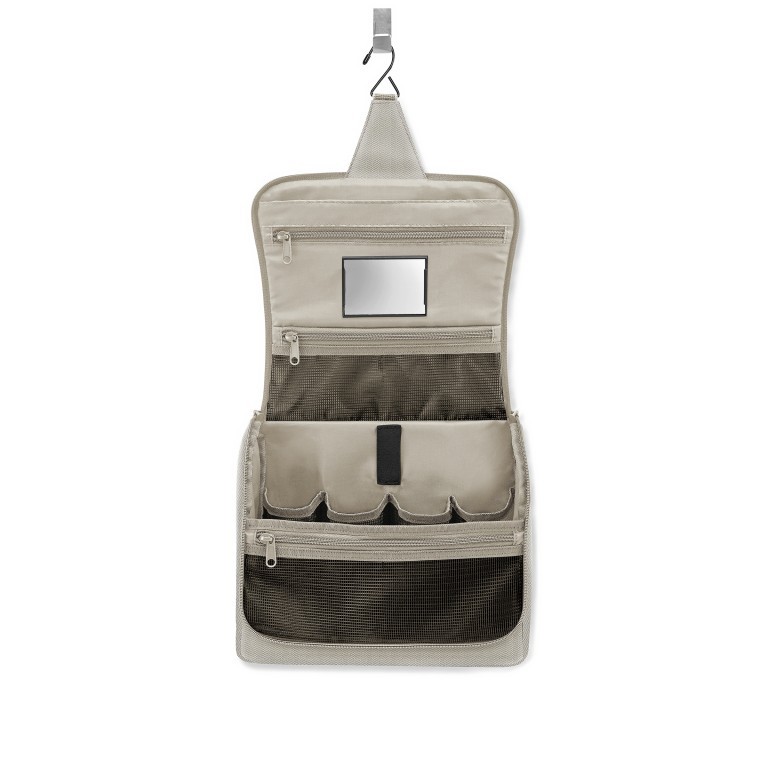 Kulturbeutel Toiletbag XL zum Aufhängen Herringbone Sand, Farbe: beige, Marke: Reisenthel, EAN: 4012013736384, Abmessungen in cm: 28x25x10, Bild 2 von 3